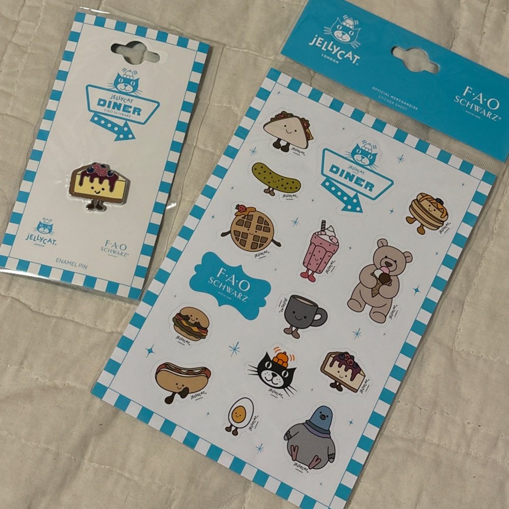 Jellycat Diner Sticker and Pin Set